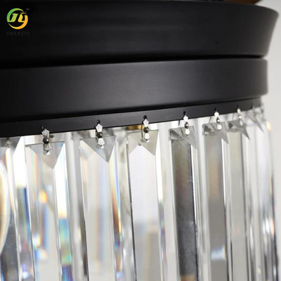 রিমোট কন্ট্রোল সহ 42 ইঞ্চি প্রত্যাহারযোগ্য সিলিং ক্রিস্টাল ফ্যান লাইট LED