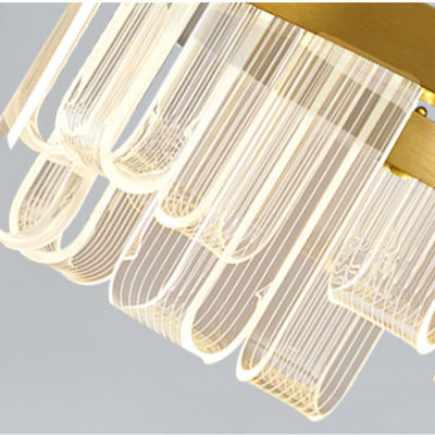 LED প্যাচ এক্রাইলিক স্ট্রিমার আধুনিক দুল হালকা কপার রঙ