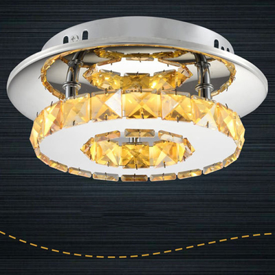 ক্লিয়ার ক্রিস্টাল বেডরুম ইনডোর LED সিলিং ল্যাম্প 265V Dia 20cm